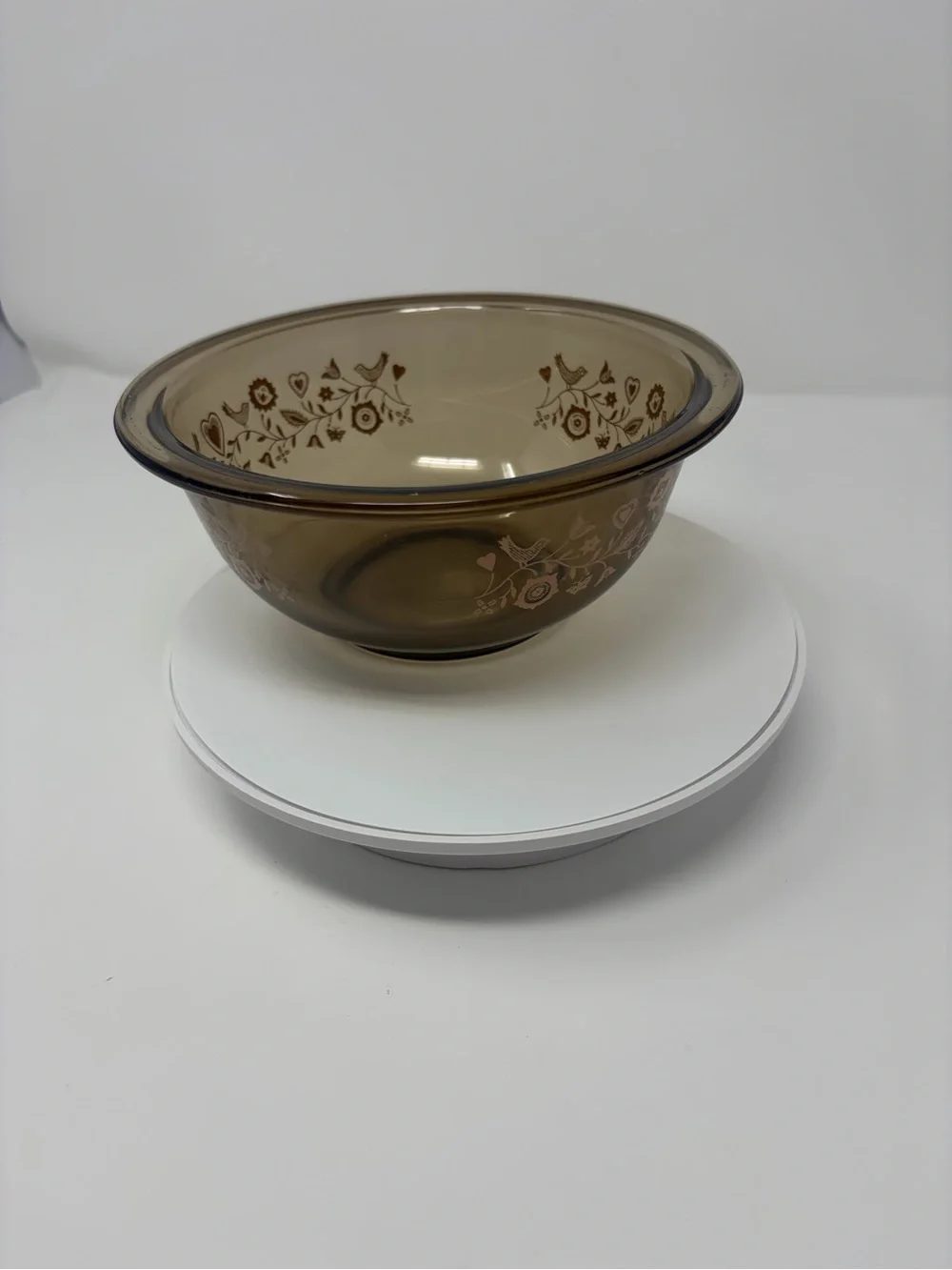 Vintage Pyrex Brown/Amber Clear Mixing Bowl Festive Harvest